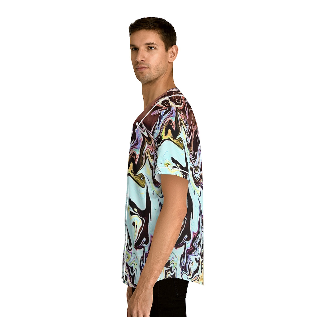 CDEJ Turquoise Marble Men's Baseball Jersey (AOP)