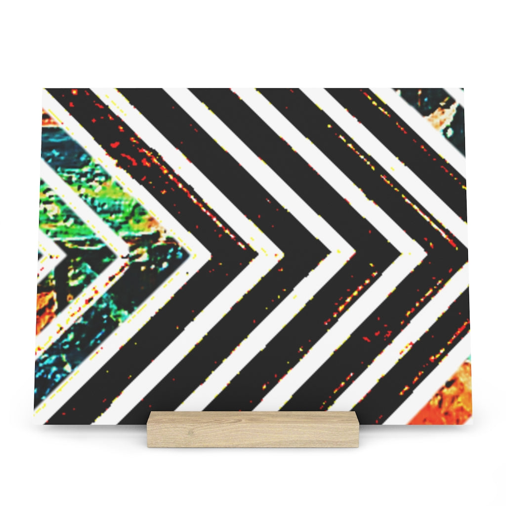 Multi-Colored Stripped Gallery Board with Stand