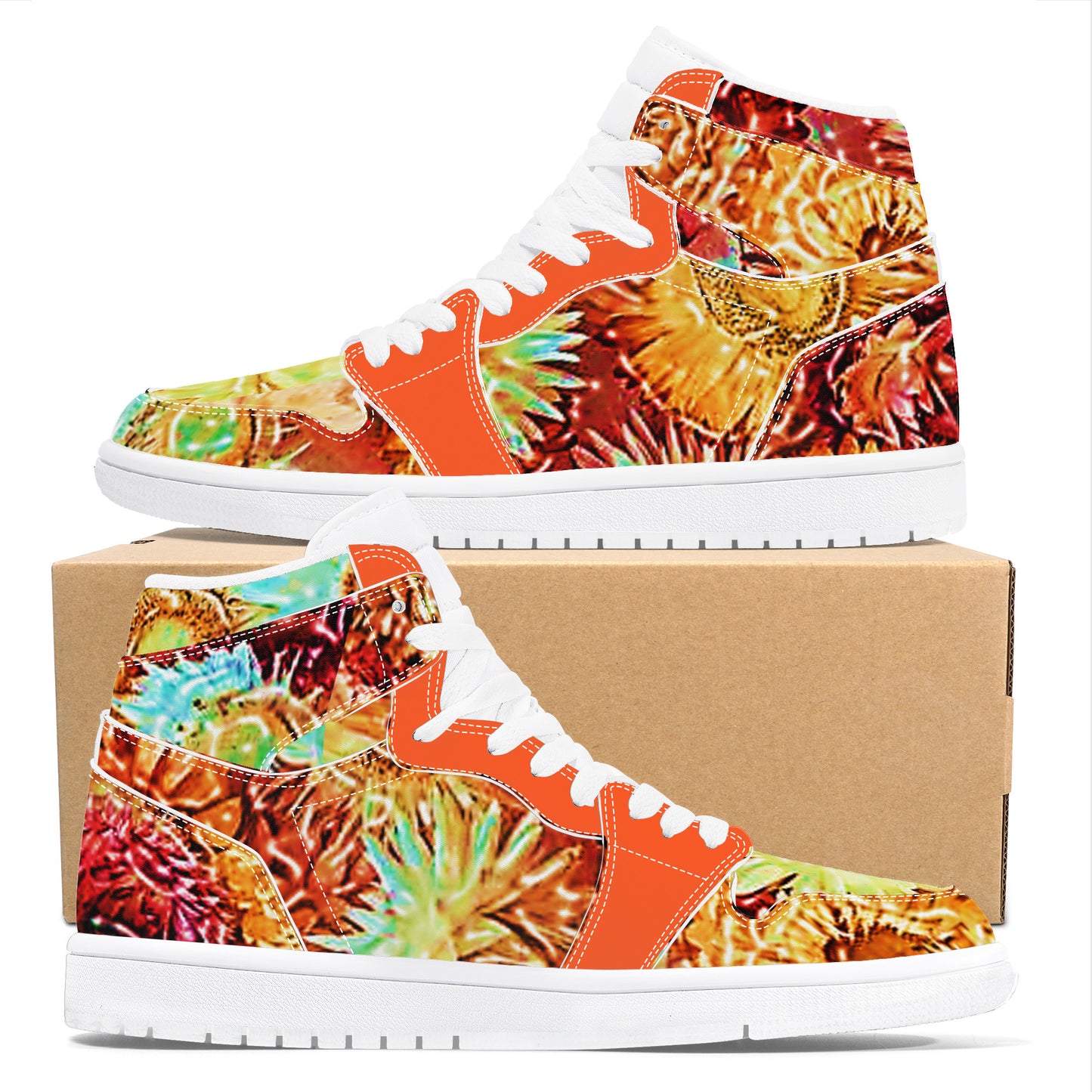 D17 High Top Synthetic Leather Sneaker Floral