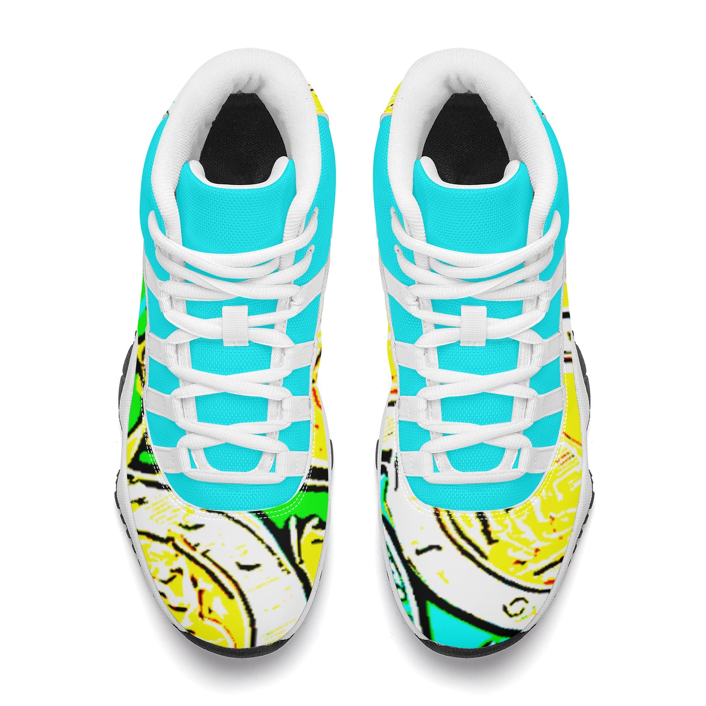 SF_S38 High Top Air Retro Sneakers - Turquoise Coin