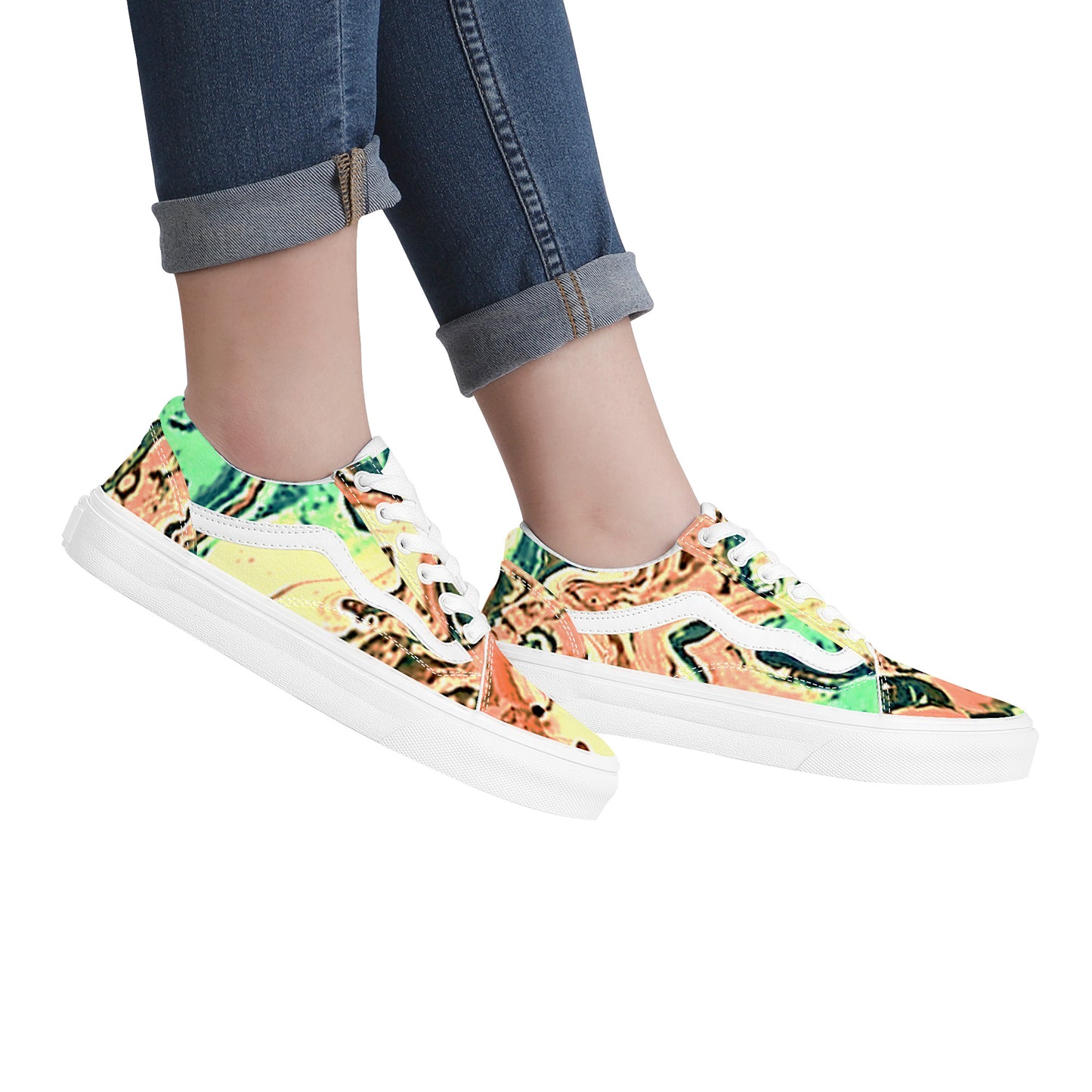 CDEJ Green Marble Low Top Flat Sneaker