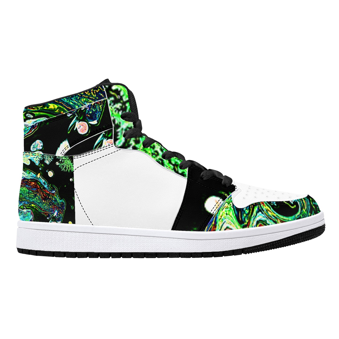 D16 High-Top Synthetic Leather Sneakers - Green Marble