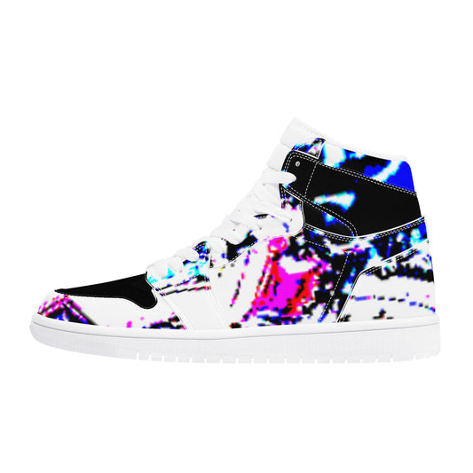 D17 High Top Synthetic Leather Sneaker Faux Baroque