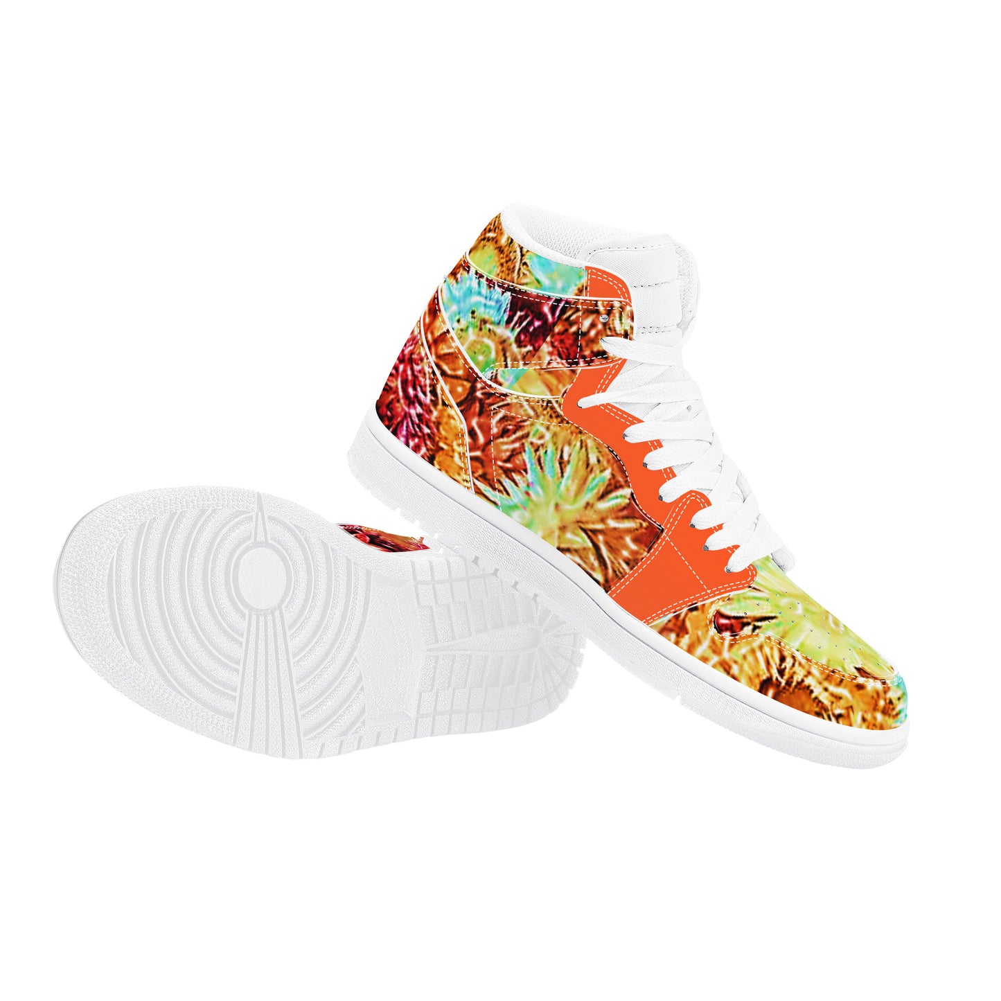 D17 High Top Synthetic Leather Sneaker Floral