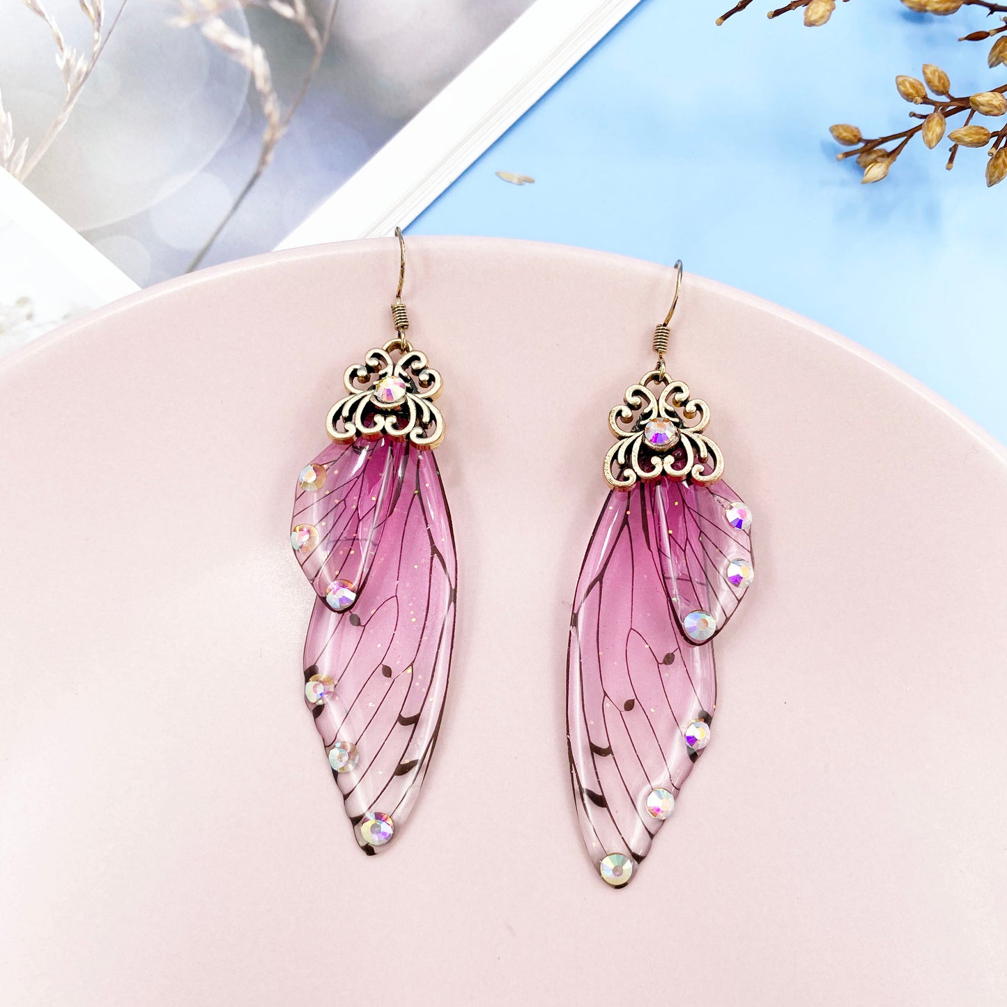 MINAR Handmade Wing Drop Earrings