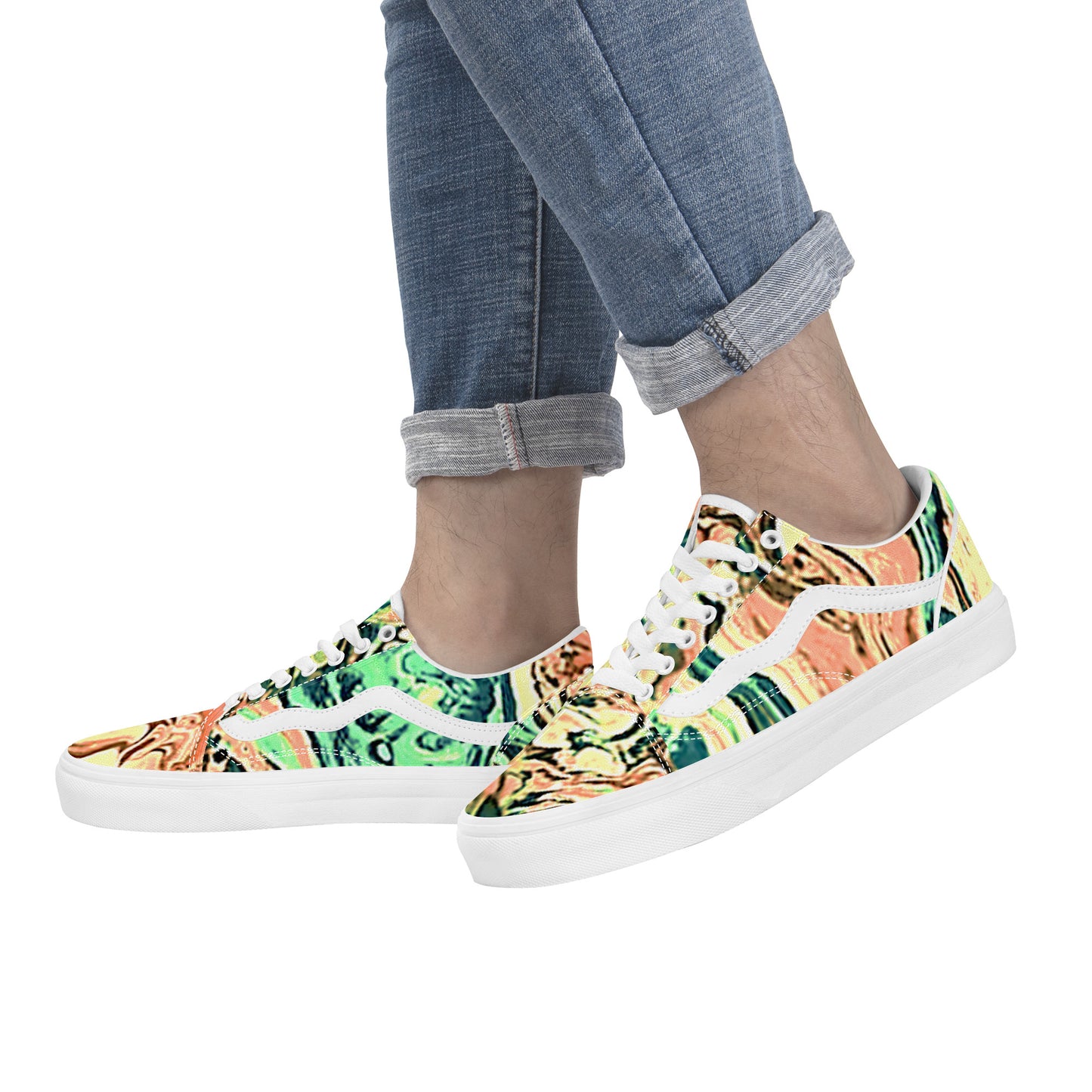 CDEJ Green Marble Low Top Flat Sneaker