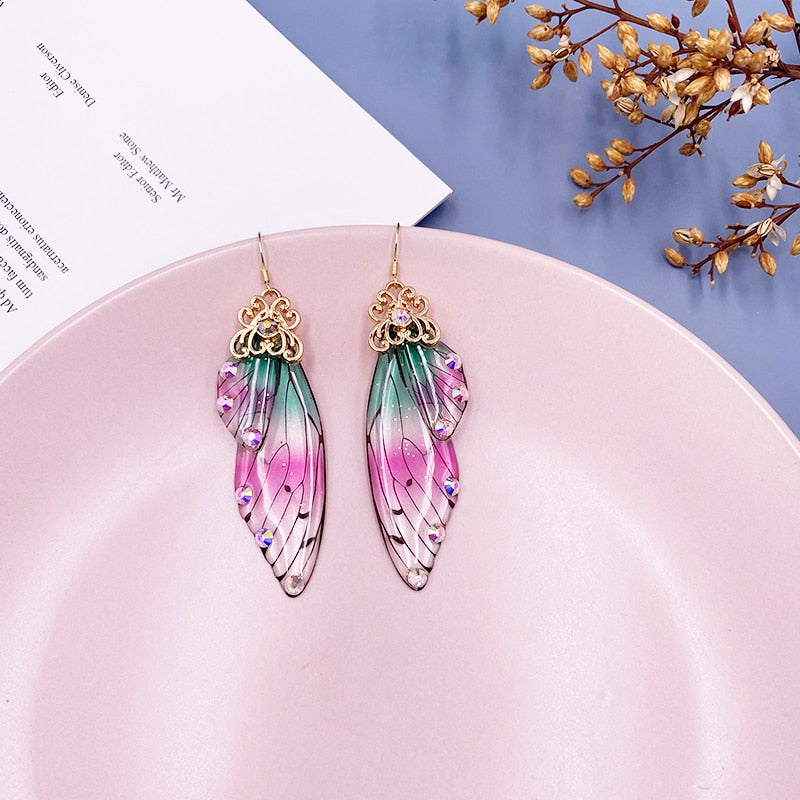 MINAR Handmade Wing Drop Earrings