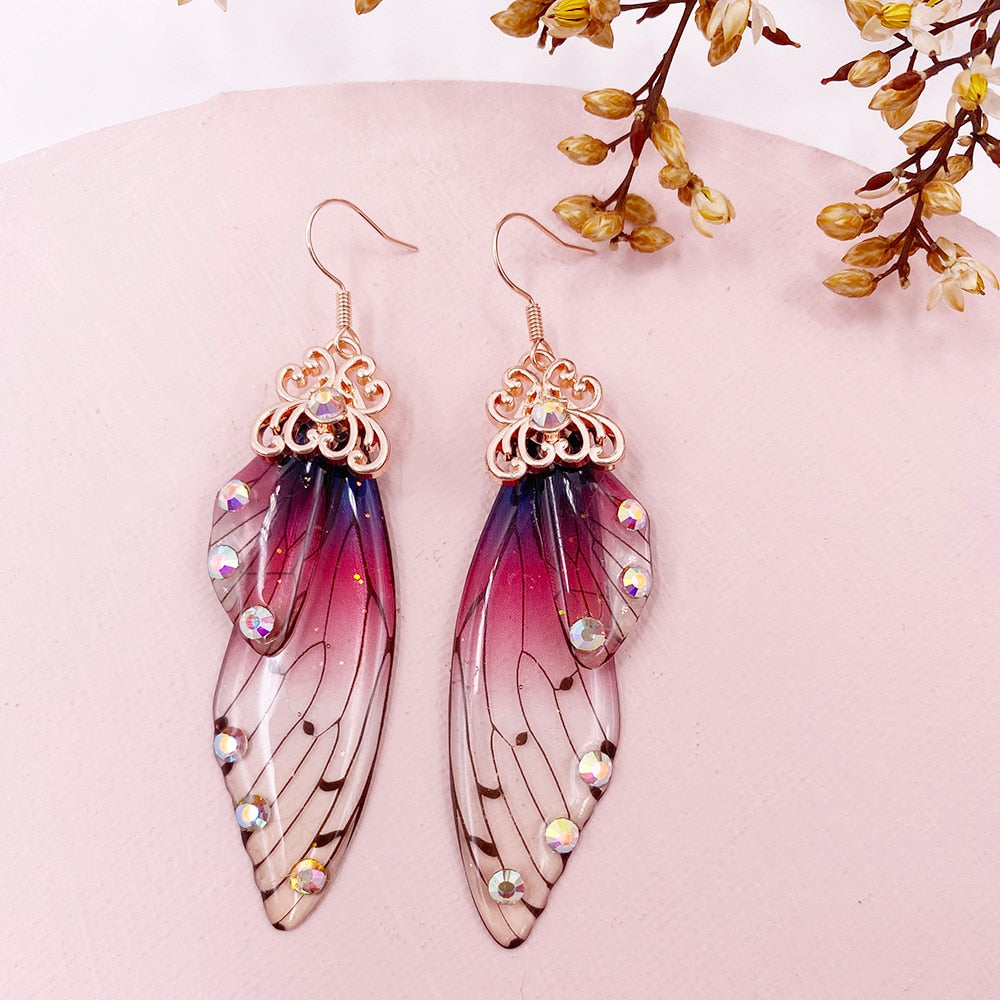 MINAR Handmade Wing Drop Earrings