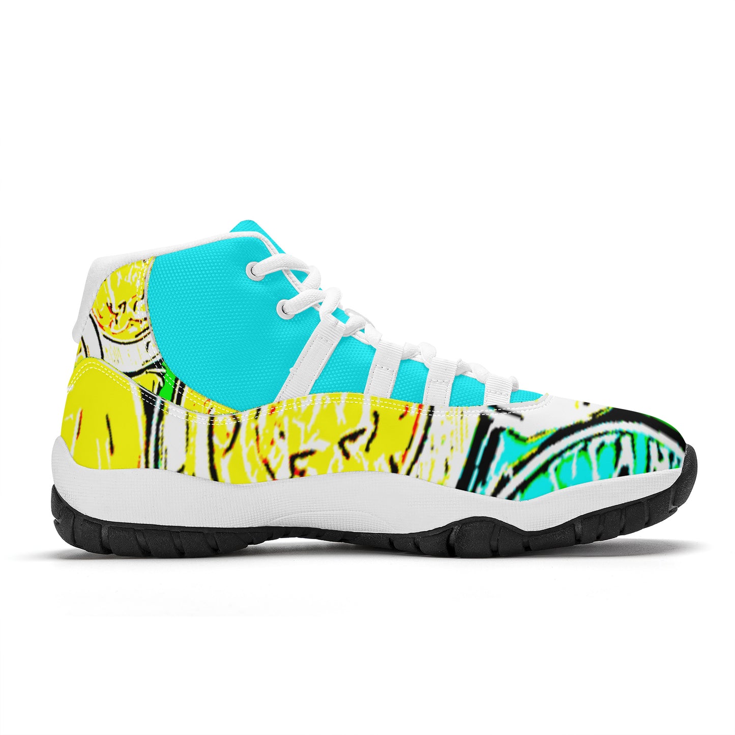 SF_S38 High Top Air Retro Sneakers - Turquoise Coin