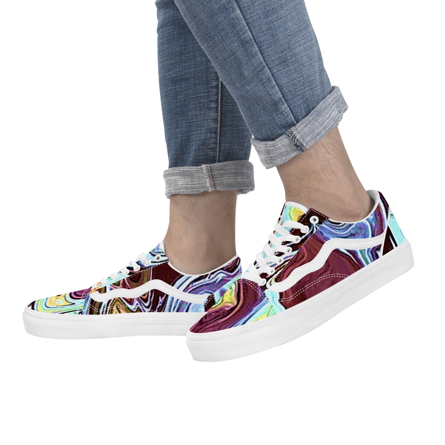 CDEJ Turquoise Marble Low Top Flat Sneaker