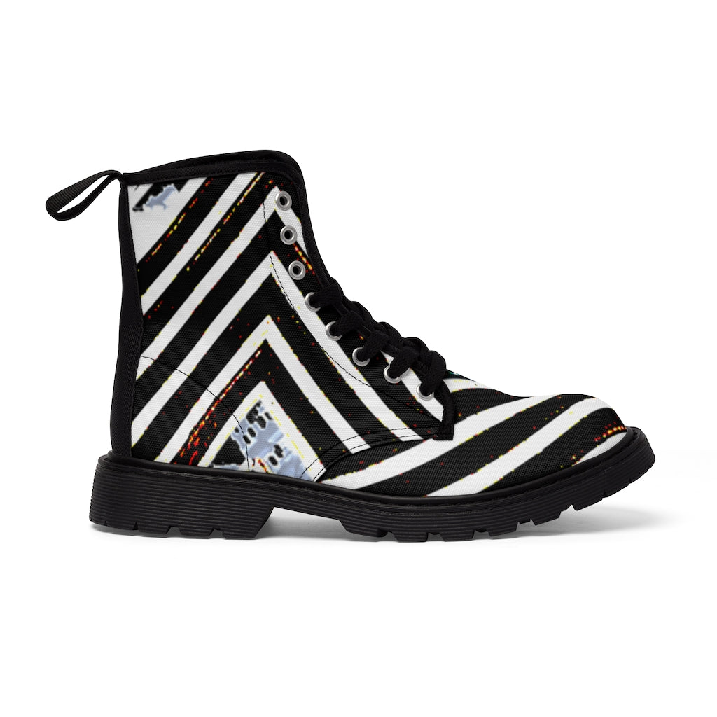 Multi-Stripped Men's Canvas Boots