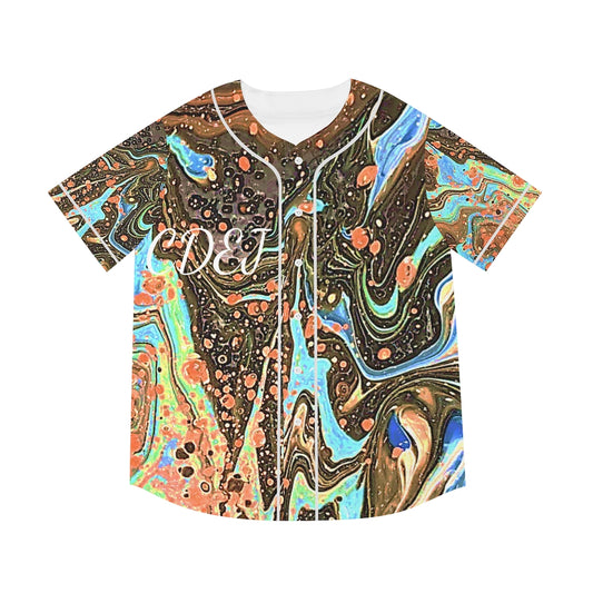 CDEJ Brown Marble Men's Baseball Jersey (AOP)