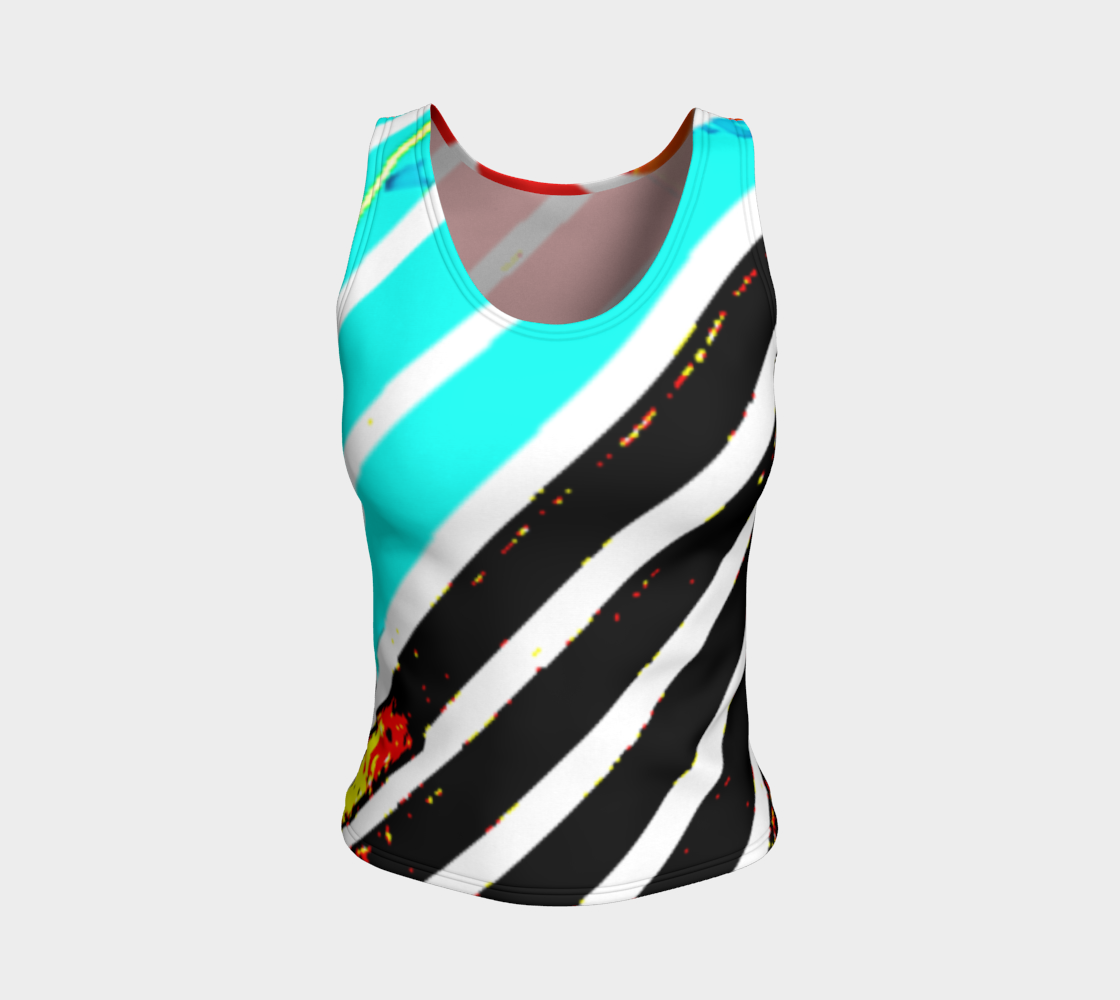 Stripped fitted tank top