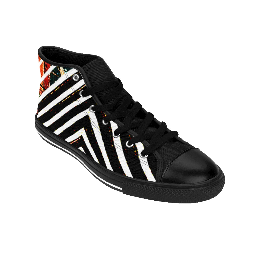 Cracked Special Stipped Women's High-top Sneakers