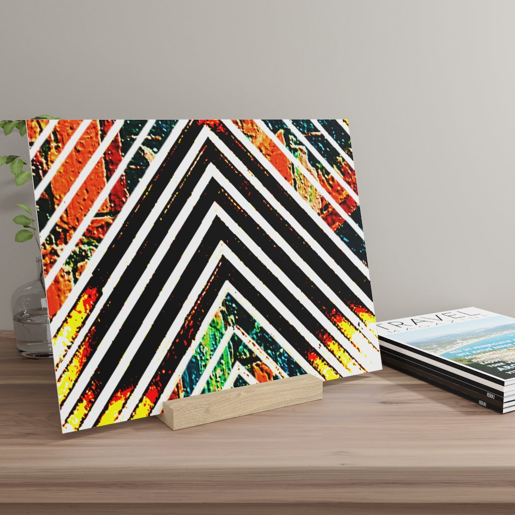 Multi-Colored Stripped Gallery Board with Stand