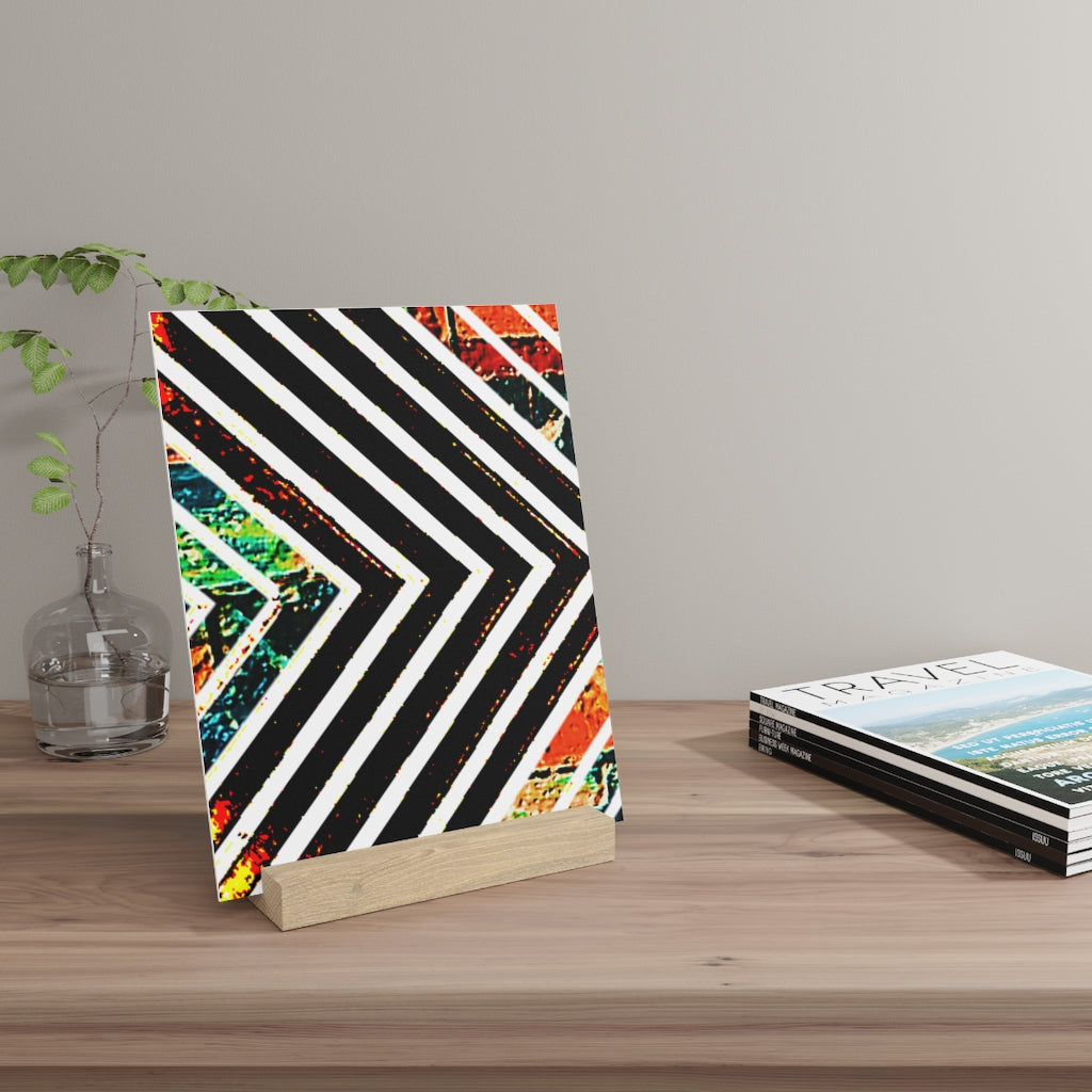 Multi-Colored Stripped Gallery Board with Stand