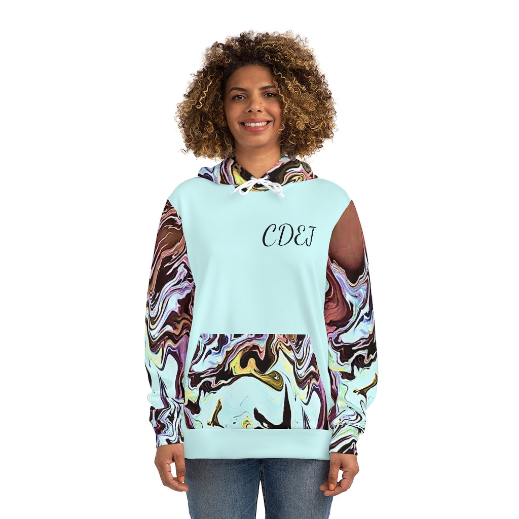 CDEJ Turquoise Marble AOP Fashion Hoodie