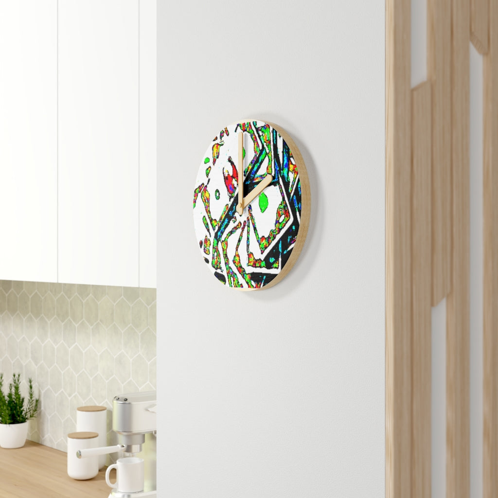 Painted Money Wooden Wall Clock