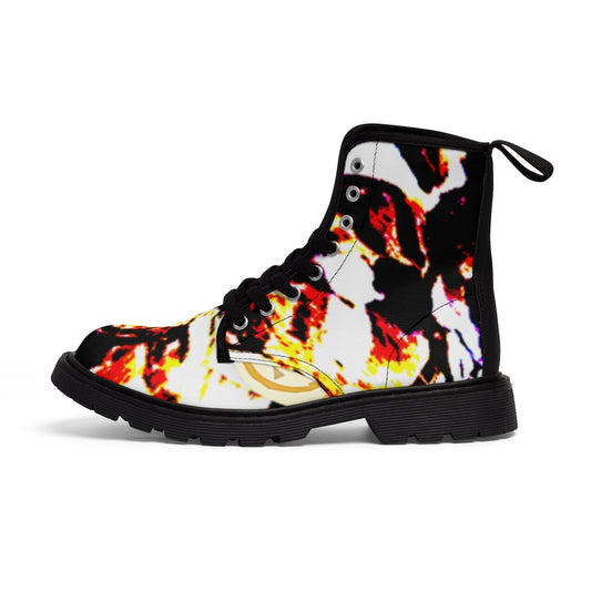 Branded Floral Women's Canvas Boots