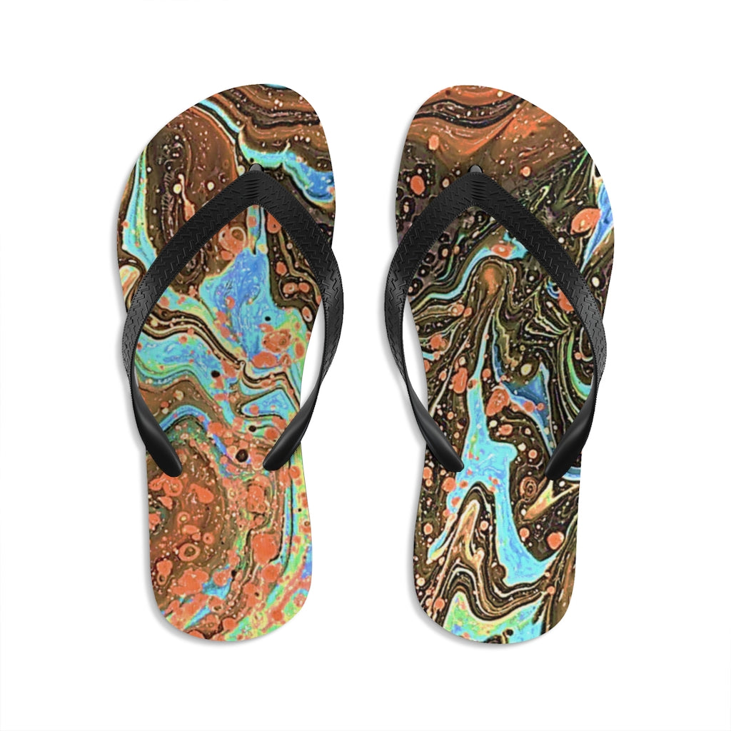 CDEJ Brown Unisex Flip-Flops