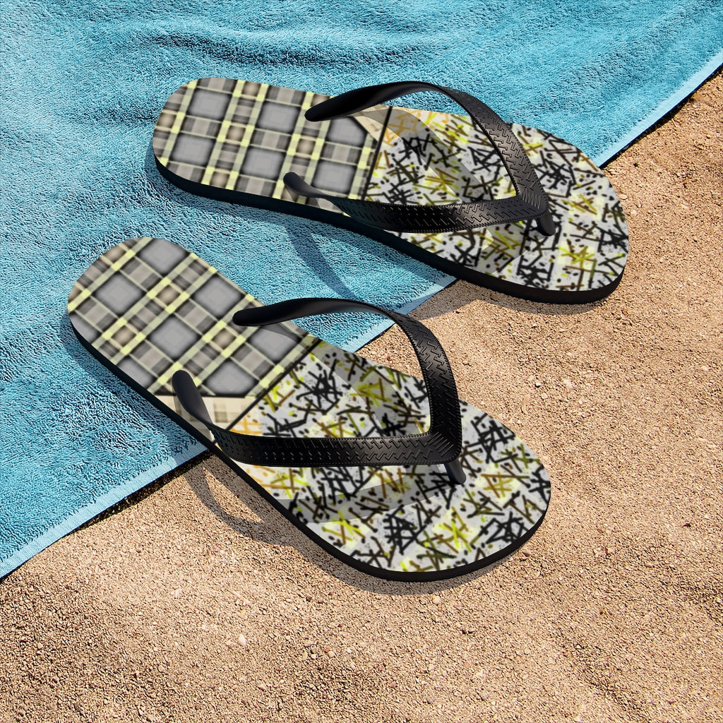 Patchwork Plad Unisex Flip-Flops