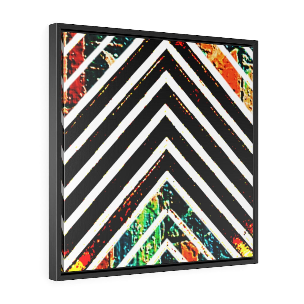 Multi-Colored Stripped Gallery Canvas Wraps, Square Frame