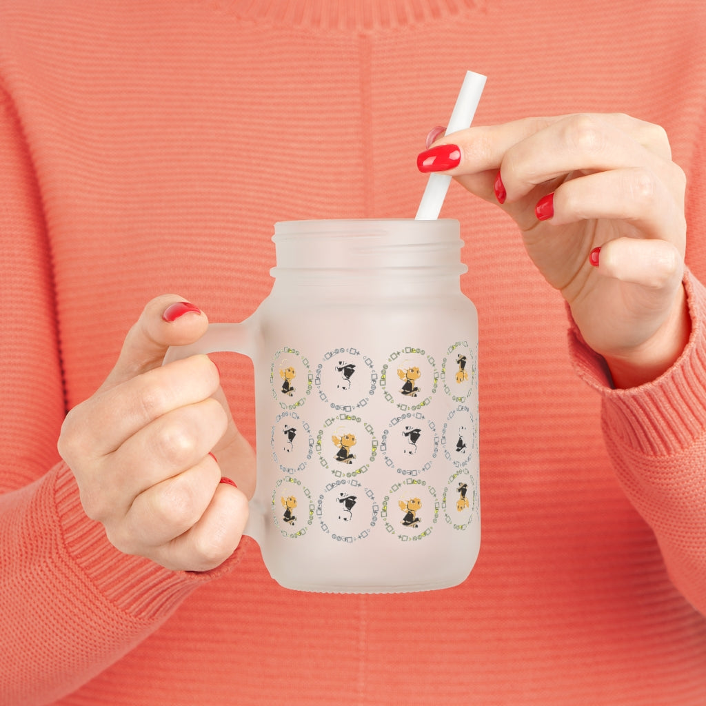 Logo Patterned Mason Jar