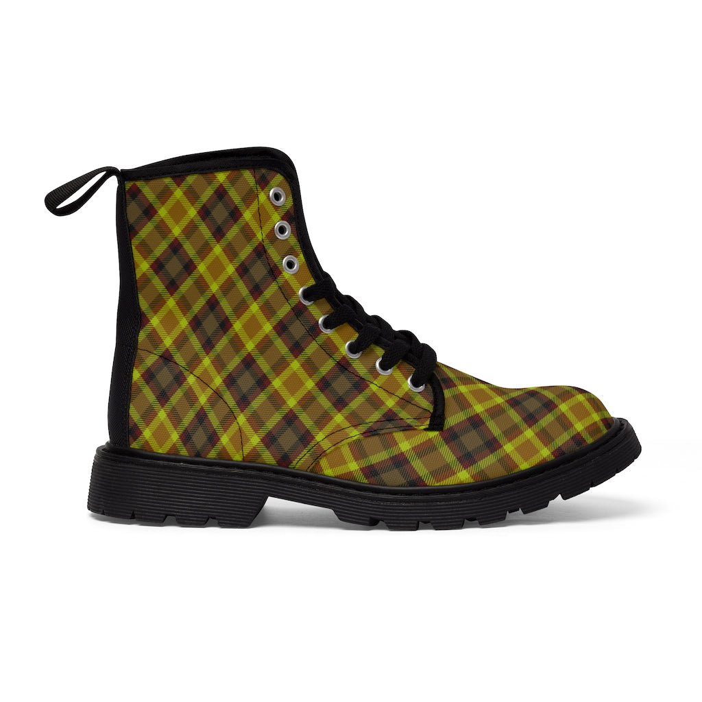 Branded Plad Men's Canvas Boots