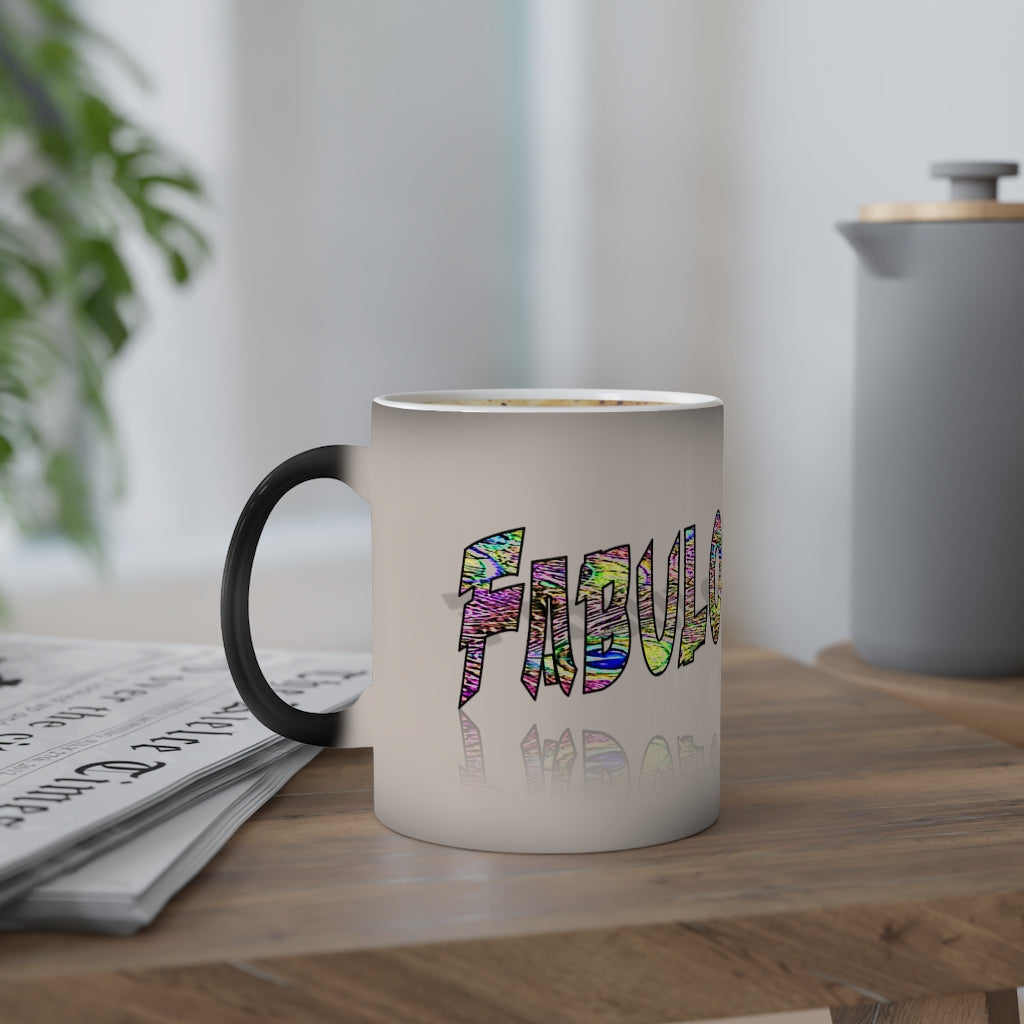 Graphic "Fabulous Nerd" Color-Changing Mug, 11oz