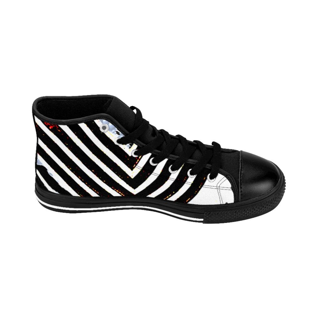 Faux Baroque Print Men's High-top Sneakers