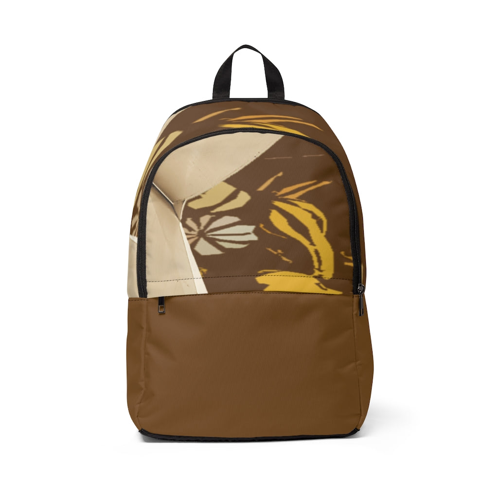 Brown Unisex Fabric Backpack