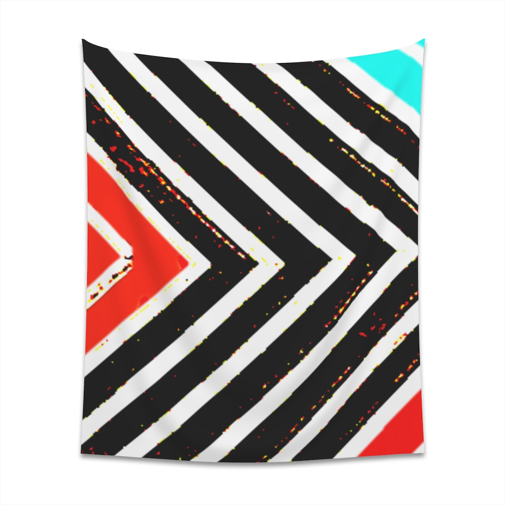 Abstract Stripped Printed Wall Tapestry