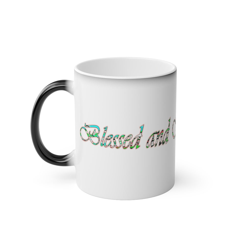 Graphic "Blessed" Magic Mug