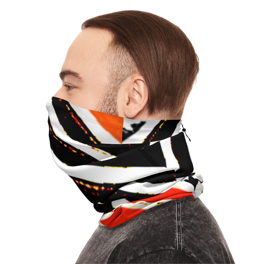 Stripped Winter Neck Gaiter With Drawstring