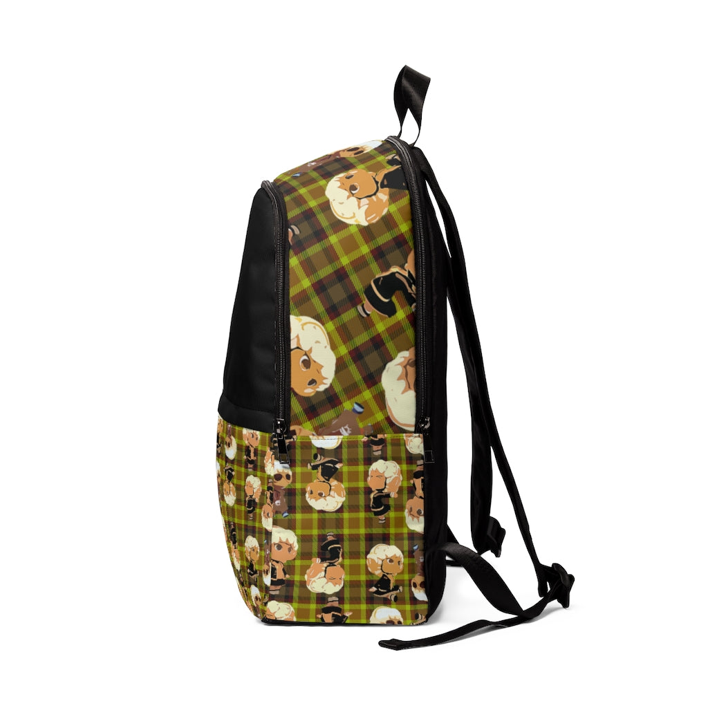 Branded Plad Unisex Fabric Backpack