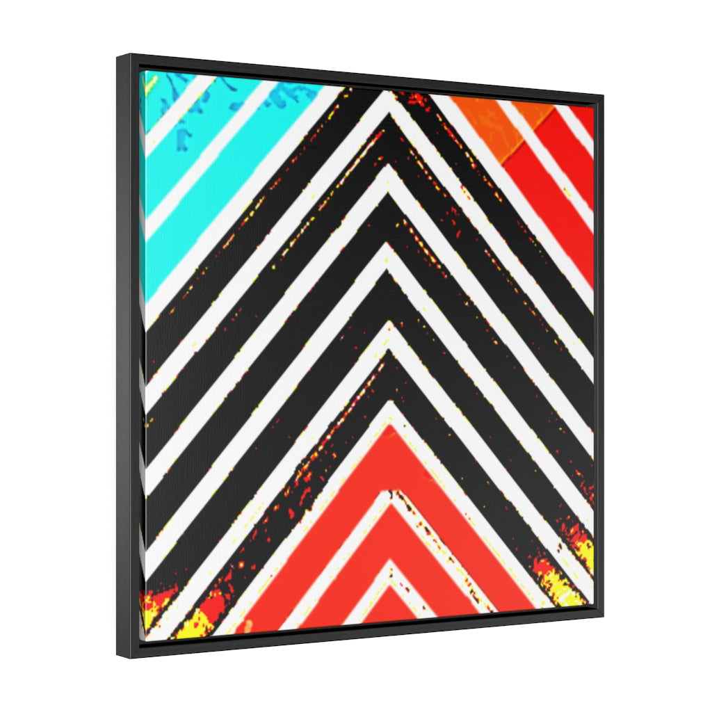 Abstract Stripped Gallery Canvas Wraps, Square Frame