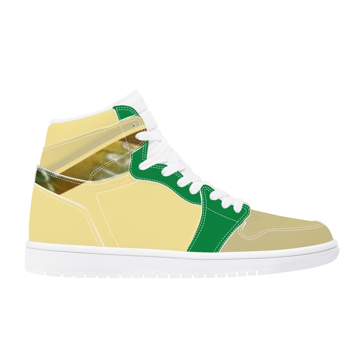 D17 High Top Synthetic Leather Sneaker Bamboo Striped