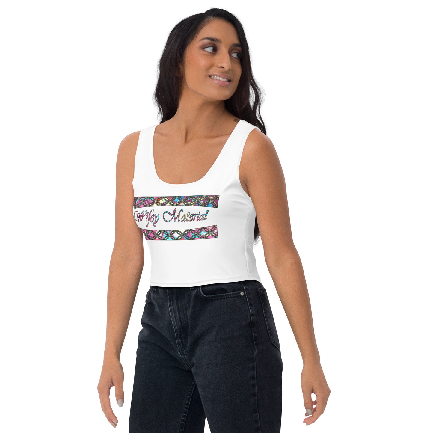 Graphic "Wifey" Crop Top