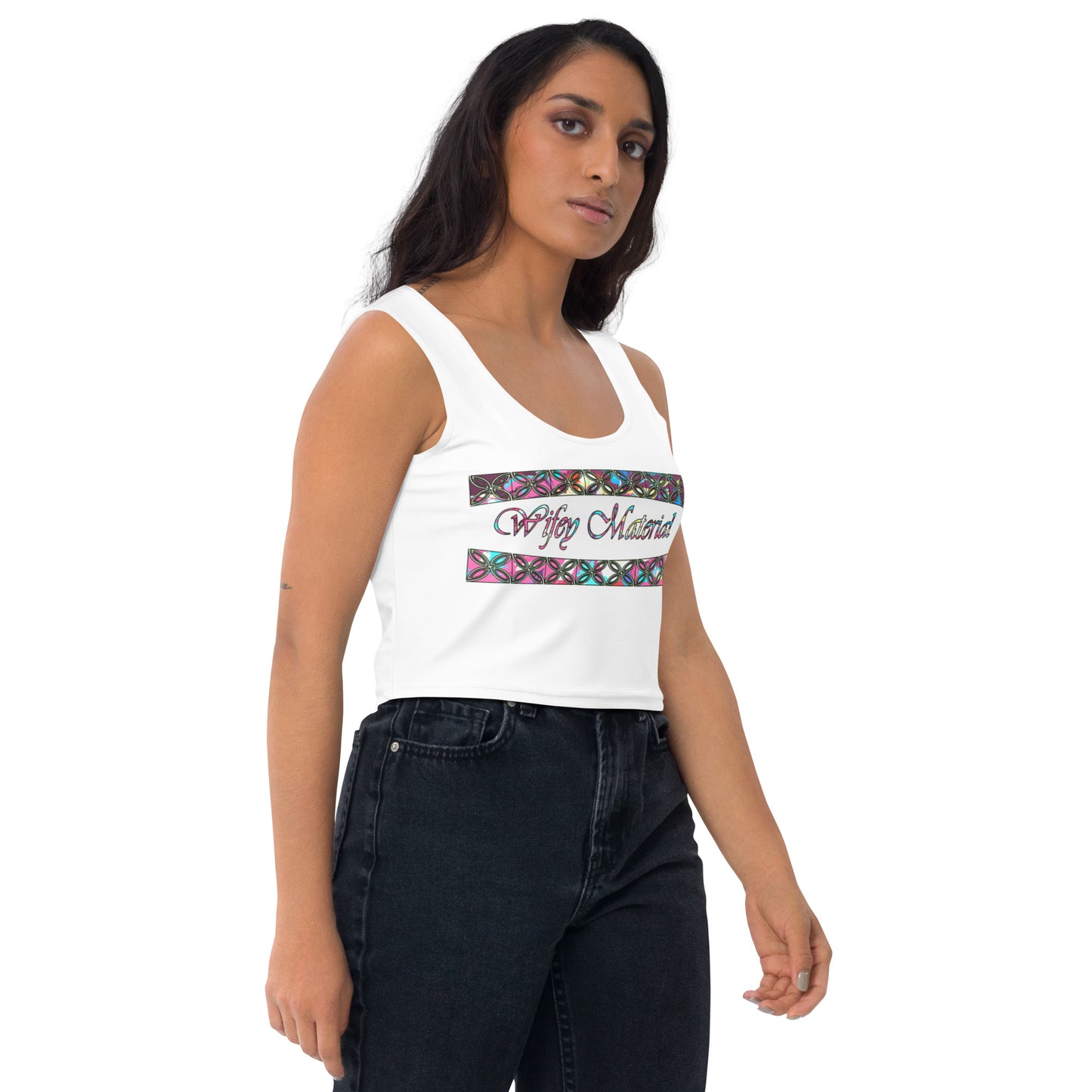 Graphic "Wifey" Crop Top