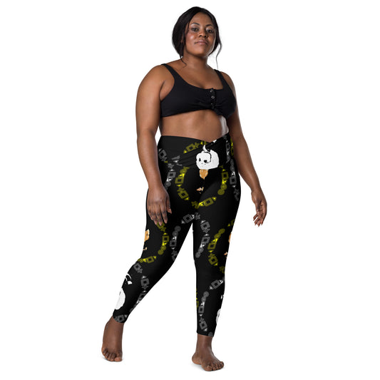 Branded Pattern Crossover leggings with pockets