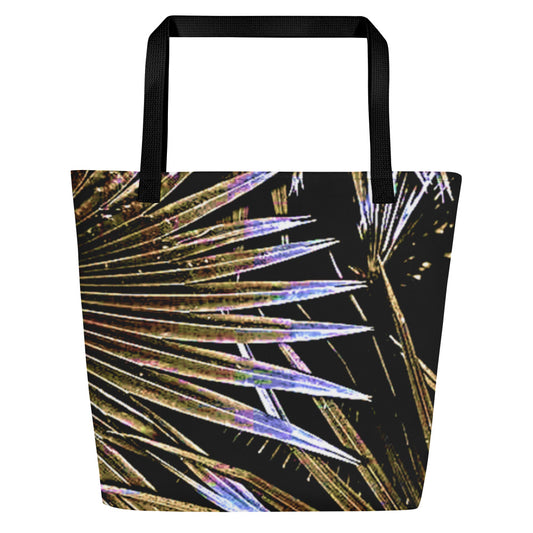 Purple Floral Large Tote Bag