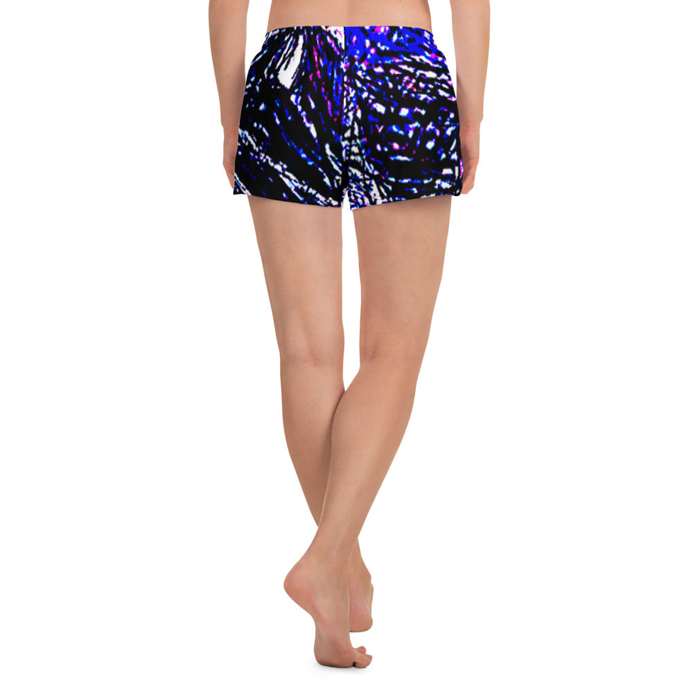 Purple Stencil Women's Athletic Short Shorts