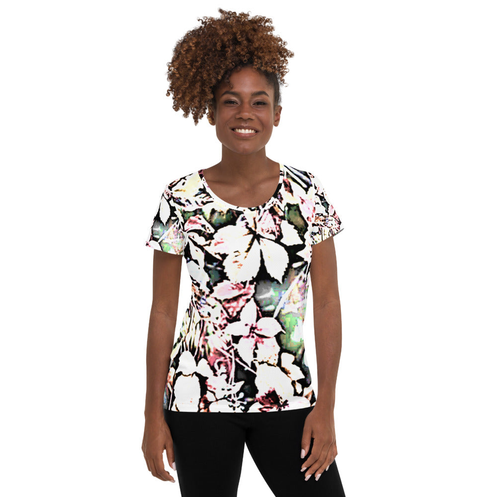 Pink Tropical Women's Athletic T-shirt