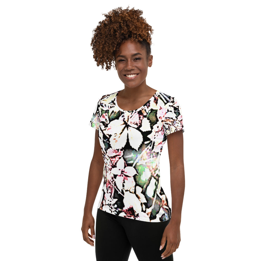 Pink Tropical Women's Athletic T-shirt