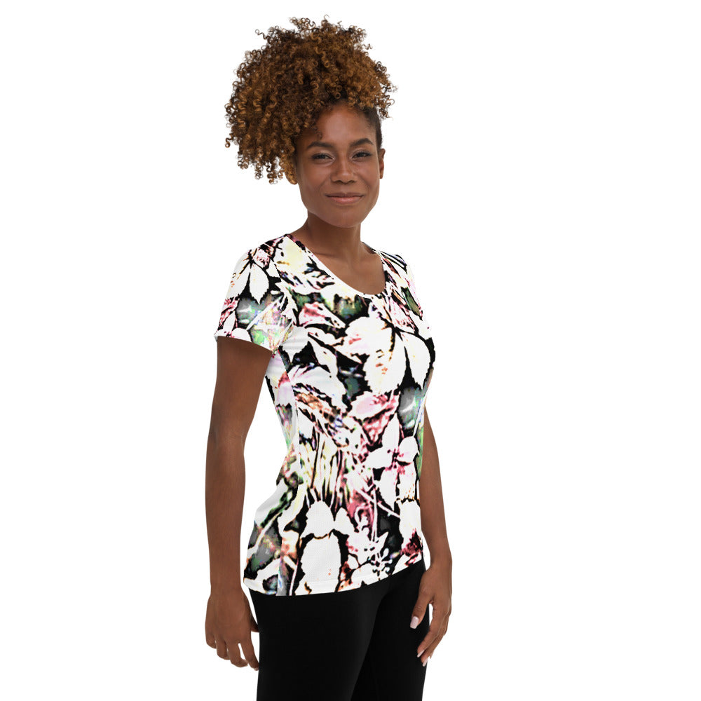 Pink Tropical Women's Athletic T-shirt