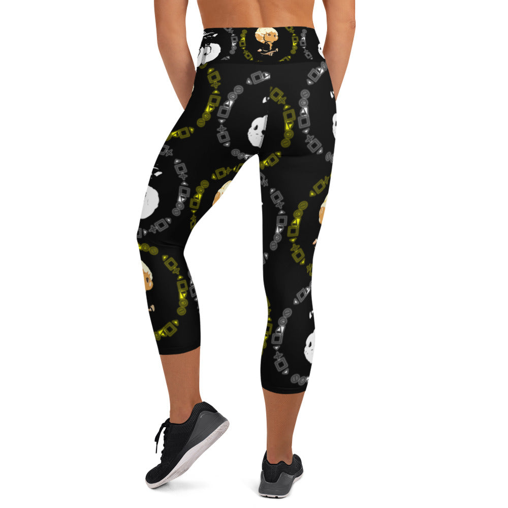 Branded Pattern Yoga Capri Leggings