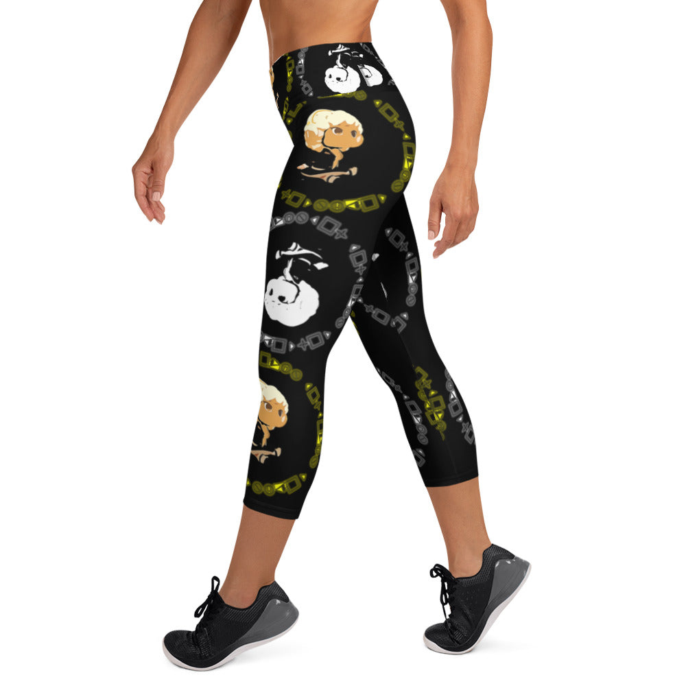 Branded Pattern Yoga Capri Leggings