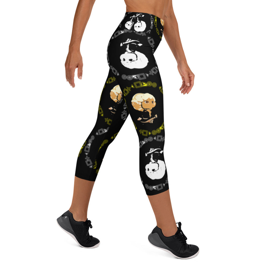 Branded Pattern Yoga Capri Leggings