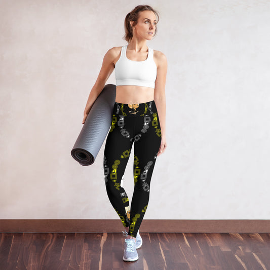 Branded Pattern Yoga Leggings