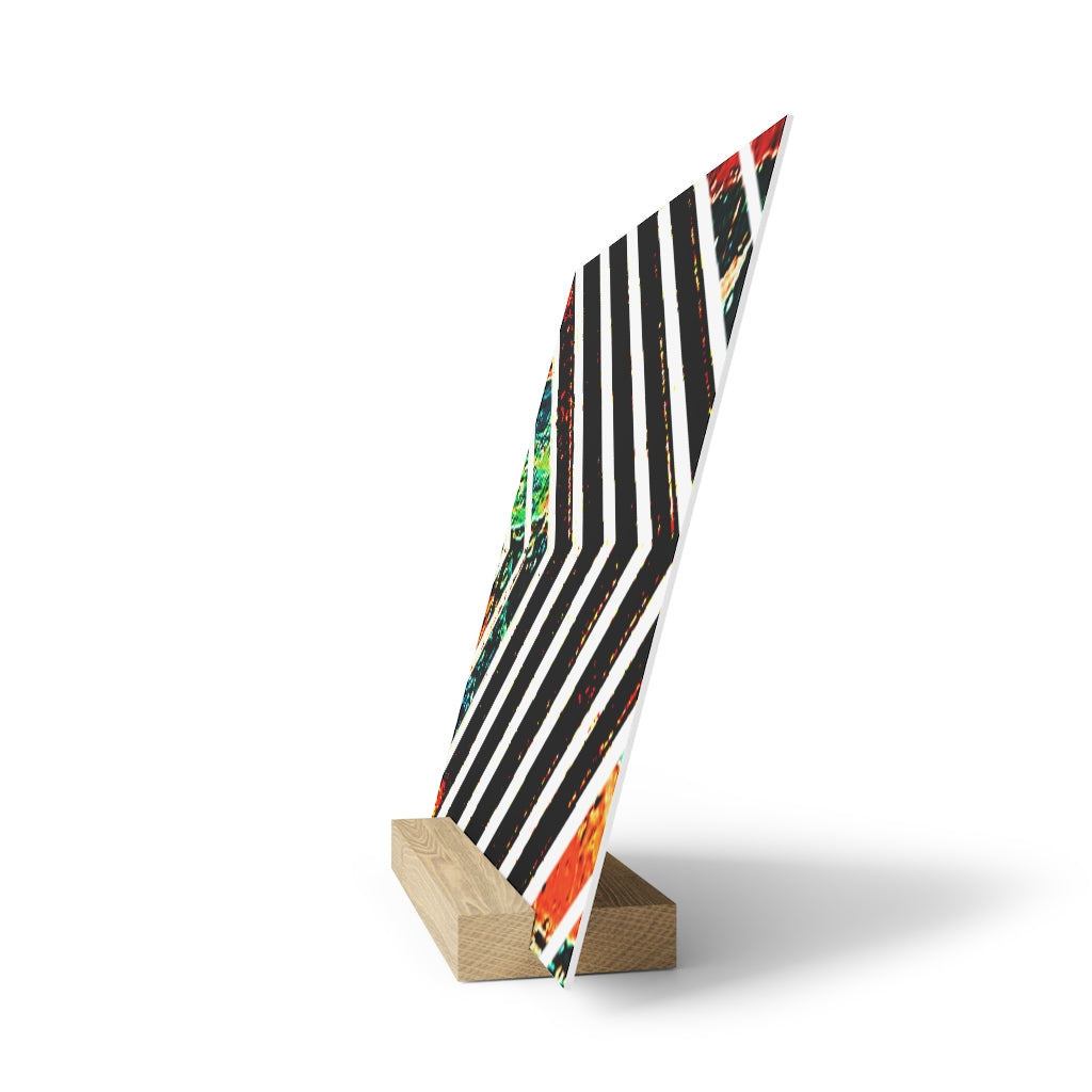 Multi-Colored Stripped Gallery Board with Stand